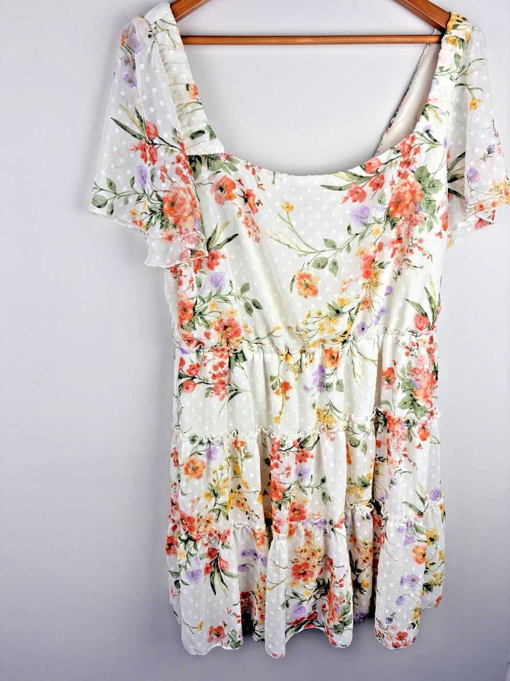 City Triangles Juniors 15 Ivory Floral Fit&Flare Dress Cottagecore Romantic